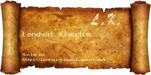 Lendvai Klaudia névjegykártya